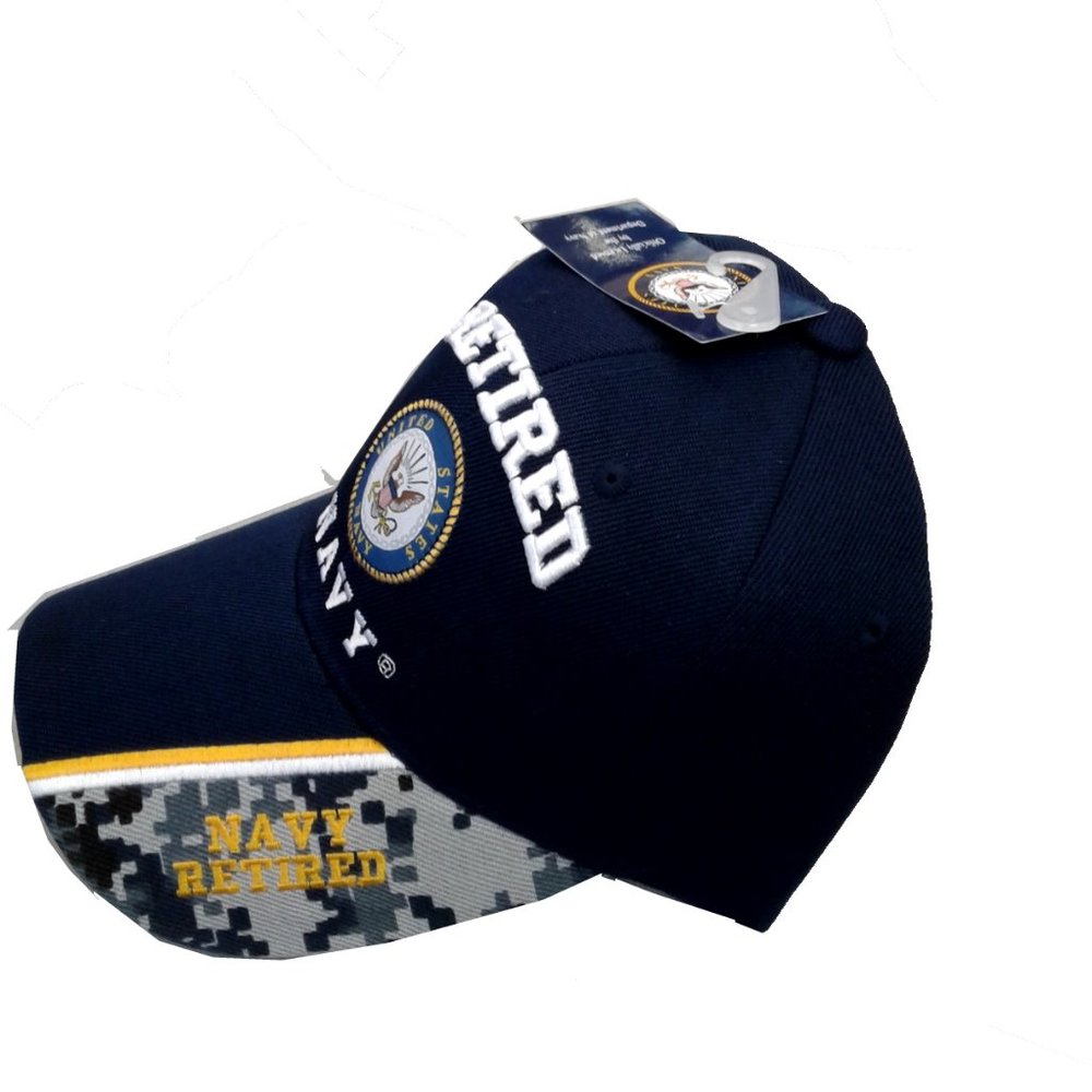 Retired Navy Hat Wirh Camo Inset - Picture 3 of 4